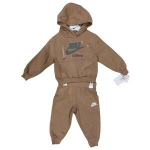 Nike Boys 2pc Set Sweatshirt & Sweatpants Hemp Logo Pullover & Jogger Toddler 2T